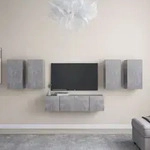 6-tlg. Tv-schrank-set Betongrau Holzwerkstoff Vidaxl