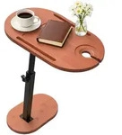 Relaxdays Beistelltisch H&ouml;henverstellbar, Hxbxt 45-82x40x22 Cm, Bambus, Metall,