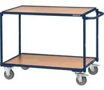 Tecwerk Tischwagen 2 Ladefl&auml;chen L850xb500mm Saphirblau Trgf.300kg B&uuml;gel
