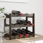 Weinregal F&uuml;r 12 Flaschen Schwarz Massivholz Kiefer Vidaxl