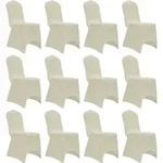 Stretch-stuhlhussen 12 Stk. Creme Vidaxl