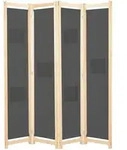 4-teiliger Raumteiler Grau 160 X 170 X 4 Cm Stoff - Vidaxl
