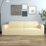 Vidaxl Stretch Sofahusse 3-sitzer Creme Polyester-jersey