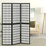 3-tlg. Paravent Japanischer Stil Faltbar 120x170 Cm Schwarz - Vidaxl