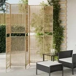 Vidaxl Room Divider 6 Panels Beige Poly Rattan