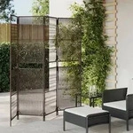 Paravent 4-tlg. Braun Poly Rattan Vidaxl
