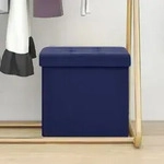 Hocker Mit Stauraum Blau Leinenoptik Vidaxl
