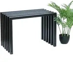 Dandibo - Hocker Metall Schwarz Sitzbank Massiv Wetterfest 60 Cm Sitzhocker Ela