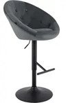 Barhocker London Samt Dunkelgrau Schwarz