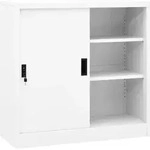 B&uuml;roschrank Mit Schiebet&uuml;r Wei&szlig; 90x40x90 Cm Stahl - Vidaxl