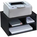 Relaxdays - Druckerst&auml;nder Schreibtisch, 3 F&auml;cher, Regal F&uuml;r Drucker,