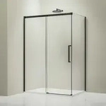 Eckdusche Bernstein Dx906 Flex Schiebet&uuml;r Soft-close 8mm Nano Echtglas Schwarz Matt
