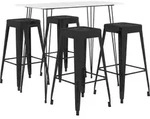 5-tlg. Bar-set Wei&szlig; Und Schwarz - Vidaxl
