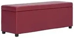Bank Mit Staufach 116 Cm Weinrot Kunstleder Vidaxl