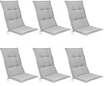 6er Set Beautissu Hochlehner Auflage Base Hl Hellgrau