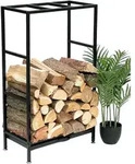 Dandibo - Kaminholzregal Innen Metall Schwarz Kaminholzst&auml;nder 80 Cm Mit Schublade