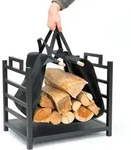 Dandibo Kaminholzregal Innen Metall Schwarz Stehend Mit Tragetasche 45 Cm