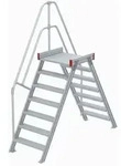 Euroline 512 &Uuml;berstieg 60&deg; 800mm Stufenbreite 2x7 Stufen Alu Gerieft