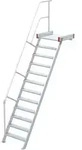 Euroline 511 Podesttreppe 60&deg; 800mm Stufenbreite 12 Stufen Alu Gerieft