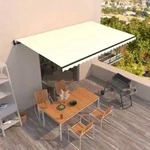 Markise Automatisch Einziehbar 500x350 Cm Creme Vidaxl