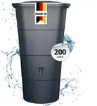 Garantia Ibiza Regentonne Eckig 200 Liter Graphite Grey Inkl. Deckel Und Hahn