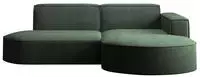 Ecksofa Designer Modena Studio Stoff Dicker Cord Poso Dunkelgr&uuml;n Rechts
