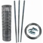 100m Wildzaun Forstzaun Knotengeflecht 100/10/30+ Pfosten + Spanndraht