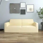 Stretch Sofahusse 2-sitzer Creme Polyester-jersey Vidaxl