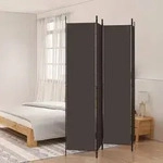 4-tlg. Paravent Braun 200x220 Cm Stoff Vidaxl