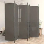 6-tlg. Paravent Anthrazit 300x200 Cm Stoff Vidaxl