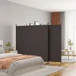 3-tlg. Paravent Braun 525x180 Cm Stoff Vidaxl