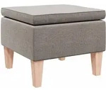 Hocker Mit Holzbeinen Taupe Stoff Vidaxl