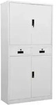 B&uuml;roschrank Hellgrau 90x40x180 Cm Stahl Vidaxl