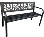 Akord - Gartenbank Schwarz Lissa Mit Stahlbeinen Breite 124 Cm