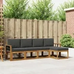 Vidaxl Outdoor Sofa Set With Cushion 5 Pcs Natural And Anthracite