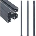 Zaunpfosten 3 Stk. Dunkelgrau 185 Cm Aluminium Vidaxl