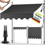 Balkonmarkise 200 Cm Anthrazit Gelenkarm Markise Klemmmarkise Sonnenmarkise Balkon