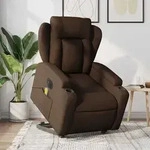 Elektrischer Massagesessel Mit Aufstehhilfe Braun Stoff - Vidaxl