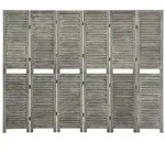 6-tlg. Raumteiler Grau 214x166 Cm Massivholz - Vidaxl