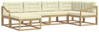 Outdoor-sofagarnitur Mit Kissen 5 Pcs Wei&szlig; Und Creme Polyester Vidaxl