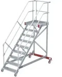 Euroline 513 Wartungsb&uuml;hne 45&deg; 600mm Stufenbreite 9 Stufen Alu Gerieft