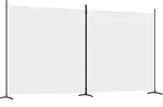 2-tlg. Paravent Wei&szlig; 348x180 Cm Stoff Vidaxl