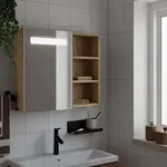 Spiegelschrank Mit Led-beleuchtung Eichenoptik 60x13x52 Cm - Vidaxl