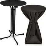Outdoor Stehtisch Bellini, Klappbar, &Oslash;60cm, Schwarz, Mit Husse