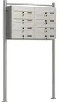 Wiltec 8er Briefkastenanlage Edelstahl 945 X 270 X1500 Mm, Standbriefkasten Mit...