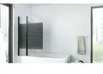 Badewannenfaltwand Black Lines 100 X 140 Cm - Matt Schwarz - 2-teilig Faltbar -