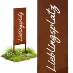 Relaxdays Edelrost Gartendeko, Lieblingsplatz, Hb: 85 X 28 Cm, Gartenstecker