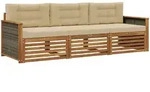 Vidaxl Outdoor Sofa Set With Cushion 3 Pcs Natural And Beige