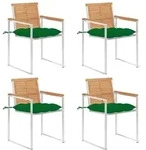 Gartenst&uuml;hle 4 Stk. Mit Kissen Massivholz Teak Vidaxl