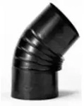 Firefix - Ofenrohrbogen 45&deg; &Oslash; 130 Mm Gebl&auml;ut Gerippt Rohr Bogen Ofen...